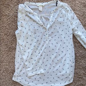 H&M babydoll thin foliage Henley